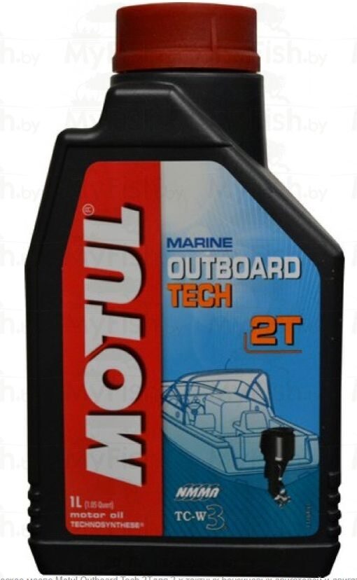 Моторное полусинтетическое масло Motul Outboard Tech 2T для 2-х тактных бензиновых двигателей и двигателей с непосредственным впрыском, 1 л